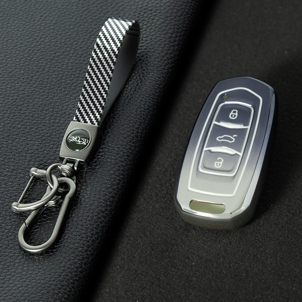 GEA1T1 Gradient Gray Car Key Cover For Geely Auto GL New Emgrand GS Car Key Pack S1 Boyue X3 Yuanjing X6 Borui Binrui Buckle Shell keychain