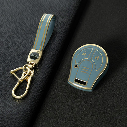 NIE2T1 Granny Grey-Gold Plating TPU Car Key Cover for Nissan Sylphy MARCH TIIDA X-TRAIL Qashqai KICKS SUNNY
