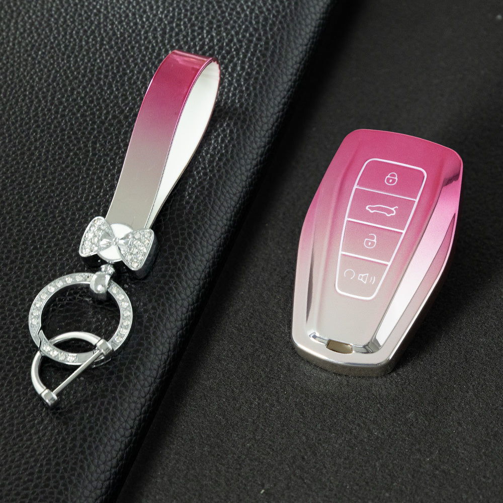 GEB3T1 Gradient Pink Car Key Cover For Geely Auto Tugella EPro Emgrand L S GS GL EV RS Coolray Atlas Pro Proton X7 Geometry Fob