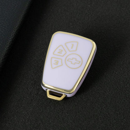 CEY1T1 Purple-Gold Plating TPU Car Key Case Cover for Chevrolet Cruze 4 Buttons Hot Selling Auto Llave Accessories