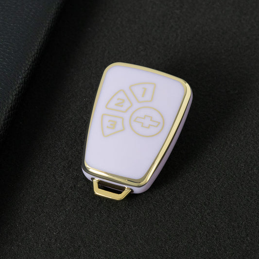 CEY1T1 Purple-Gold Plating TPU Car Key Case Cover for Chevrolet Cruze 4 Buttons Hot Selling Auto Llave Accessories
