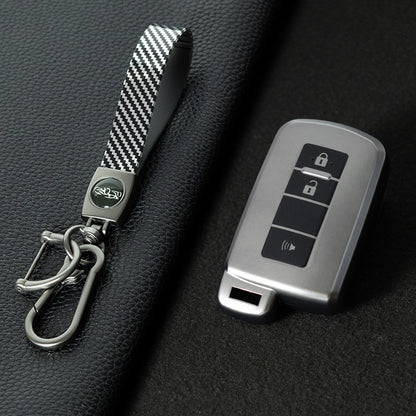 TOD5T1 Black-Metal Gray Plating For Toyota Camry TPU Car Key Case Cover Bag Shell Fob Protector 3 Button