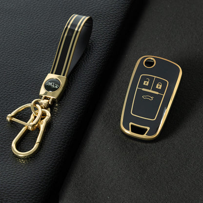 BUE1T1 Black-Gold Plating Car Key Cover For Hot Sale TPU Car Key Case for Chevrolet Cruze AVEO Excelle BUICK XTG Car Key Shell Cover