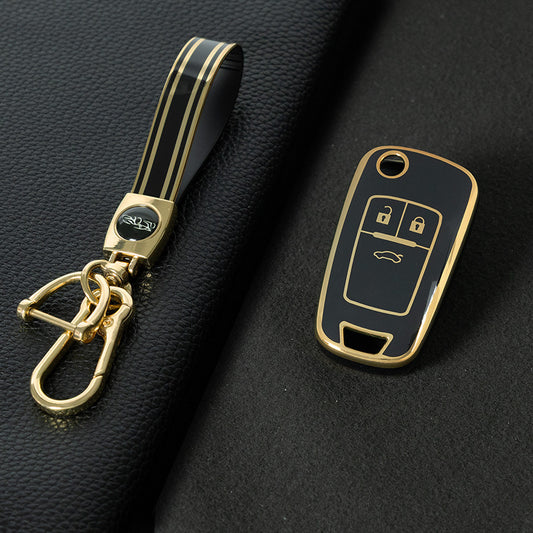 BUE1T1 Black-Gold Plating Car Key Cover For Hot Sale TPU Car Key Case for Chevrolet Cruze AVEO Excelle BUICK XTG Car Key Shell Cover