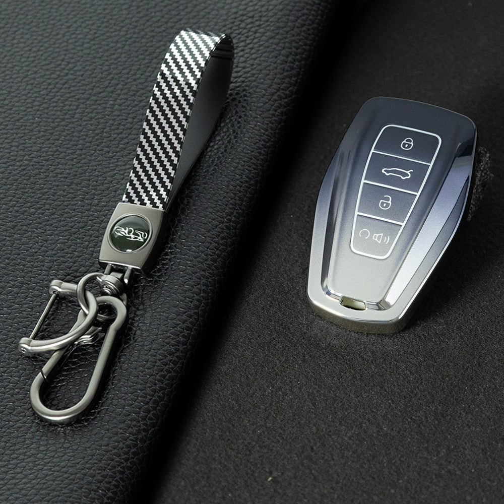 GEB3T1 Gradient Gray Car Key Cover For Geely Auto Tugella EPro Emgrand L S GS GL EV RS Coolray Atlas Pro Proton X7 Geometry Fob