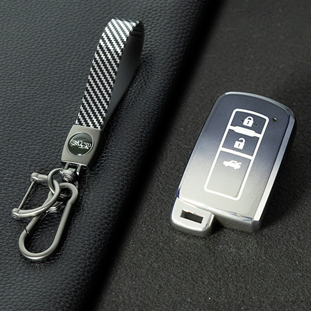 TOD1T1 Gradient Gray Soft TPU Remote Car Key Case for Toyota Camry Corolla RAV4 Highlander Avalon 2015 - 2017 4 Buttons Cover Shell Holder