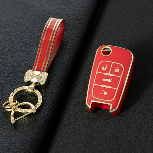 CED2T1 Red-Gold Plating Hot Sale TPU Car Key Case for Chevrolet Cruze AVEO Excelle BUICK XTG Car Key Shell Cover