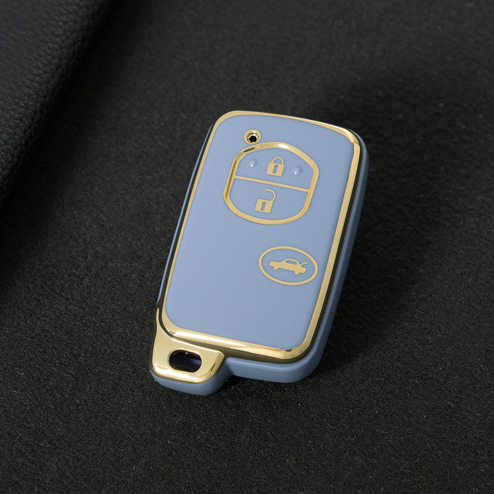 TOG1T1 Light Blue-Gold Plating Car Key Cover for Old Toyota 3 Buttons Crown Land Cruiser Prado Car Key case