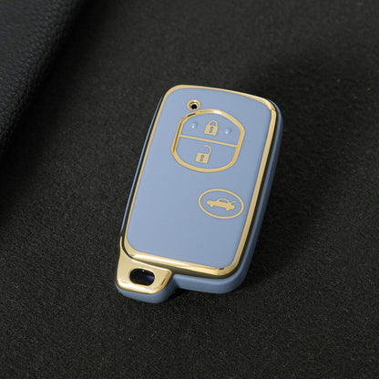 TOG1T1 Light Blue-Gold Plating Car Key Cover for Old Toyota 3 Buttons Crown Land Cruiser Prado Car Key case