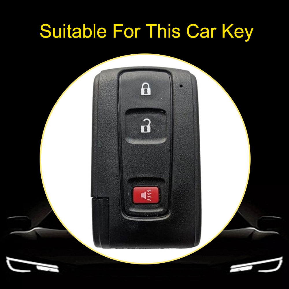 TOF2T1 White-Silver Plating New Soft TPU Car Key Case Cover Holder for Toyota Prius 06 2006 Car Key Smart Protection Shell Fob Car Accessories