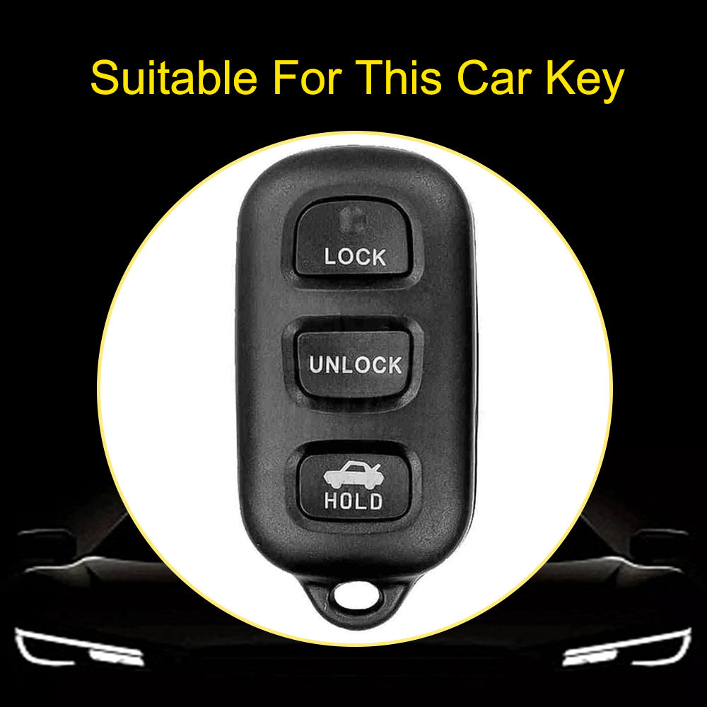 TOM3T1 White-Gold Plating TPU Car Key Case Cover for Toyota Camry Sequoia Levin Harrier