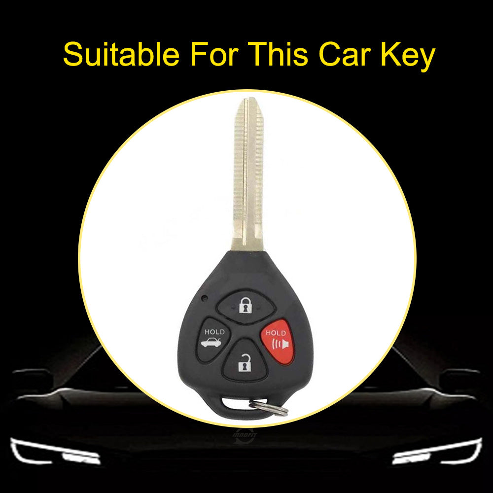 TOT4T1 Black-Gold Plating Fashion 4 Buttons TPU Car Key Case Cover Shell Fob Key Protector for T-oyota C-orolla C-amry Car Key Accessories