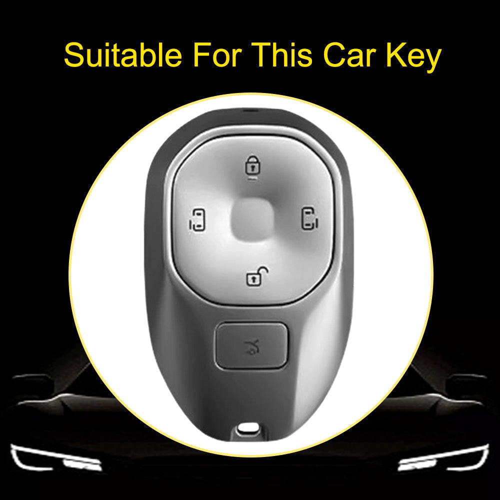 TRF1T1 White-Gold Plating TPU Car Key Cover for GAC New Energy Trumpchi Aion S V Y LX GS7 GS8 GM8 GS5 GA6 GM6