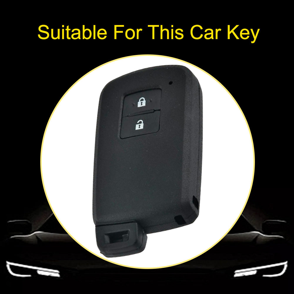 TOD2T1 Black-Gold Plating TPU 2 Buttons Car Key Cover Case for Toyota Rav4 2021 Hybrid Camry 2020 Prado Corolla Sedan 2019
