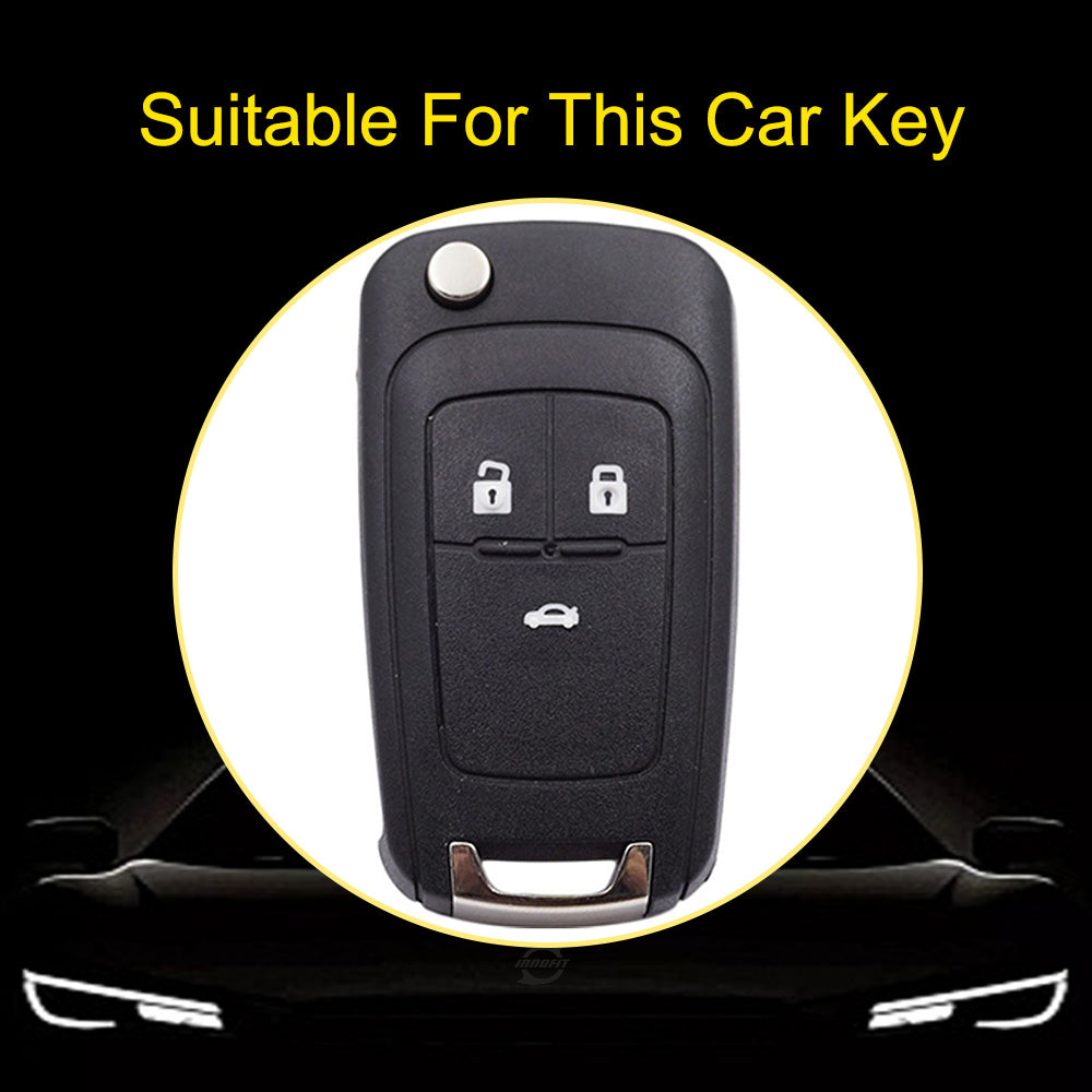 CED1T1 Black-Gold Plating 3 Button Soft TPU Car Key Case For Buick/Opel For Chevrolet Cruze Epica Lova Camaro Impala Aveo Malibu Sail Orlando