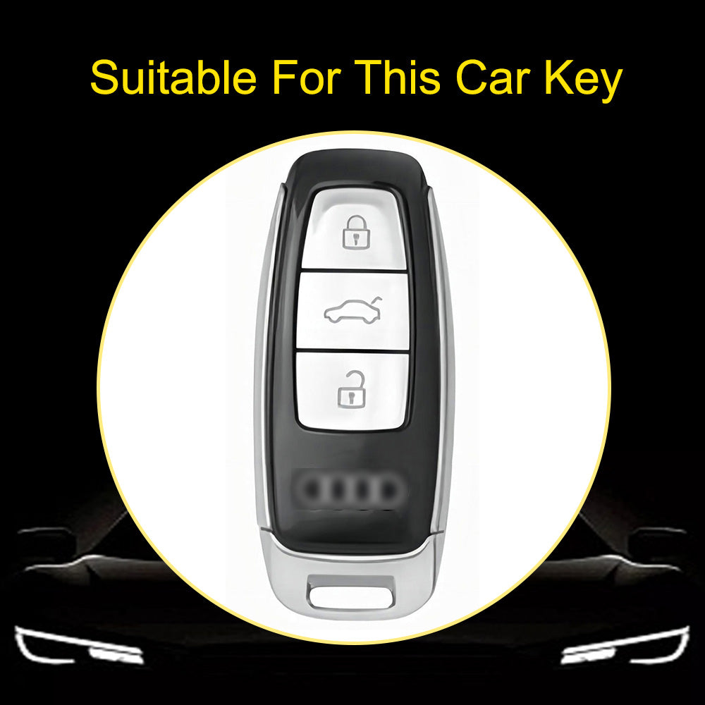 AUC1T1 Gradient Pink Car Key Cover Premium Soft TPU Car Key Case Cover Shell Accessory for Audi A6L A4L Q5L A6 A8 Q7 New Key Rings Keychain Bag