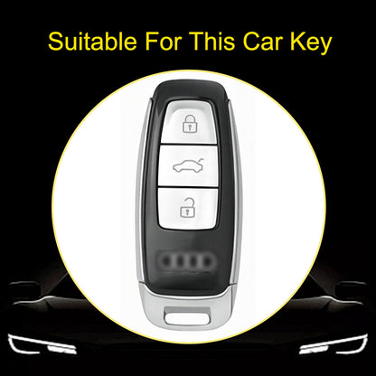 AUC1T1 Gradient Pink Car Key Cover Premium Soft TPU Car Key Case Cover Shell Accessory for Audi A6L A4L Q5L A6 A8 Q7 New Key Rings Keychain Bag