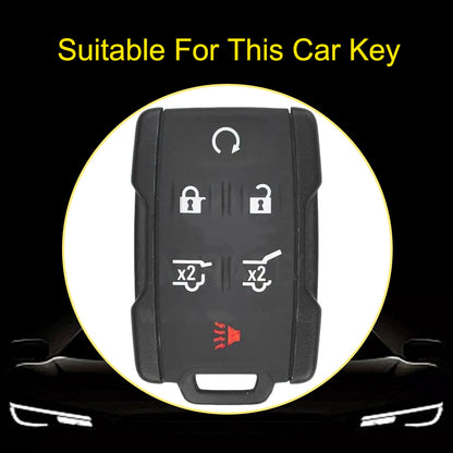CEC3T1 Black-Gold Plating Car Key Cover Case Fob for Chevrolet Suburban Silverado GMC Terrain Yukon Tahoe Sierra