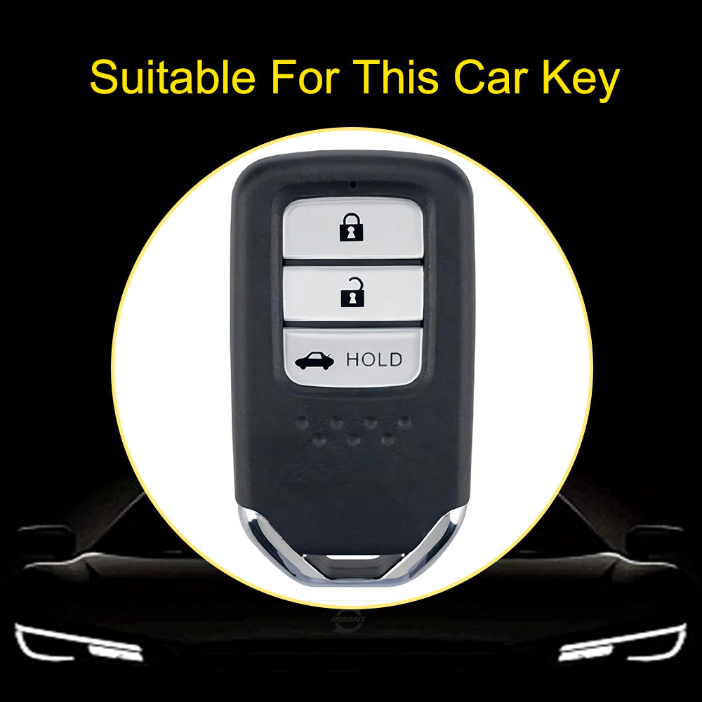 HOA4T1 White-Silver Plating Car Key Cover Premium Soft TPU Car Key Case Cover Shell for Honda Accord Civic CRV Jade XRV Haoying Elysion