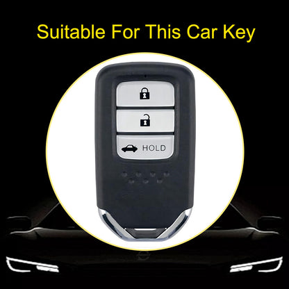 HOA4T1 White-Silver Plating Car Key Cover Premium Soft TPU Car Key Case Cover Shell for Honda Accord Civic CRV Jade XRV Haoying Elysion