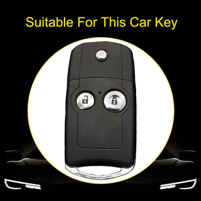 HOE2T1 White-Gold Plating TPU Car Key Case Cover for Honda for Acura TL TSX ZDX RSX 2 Button