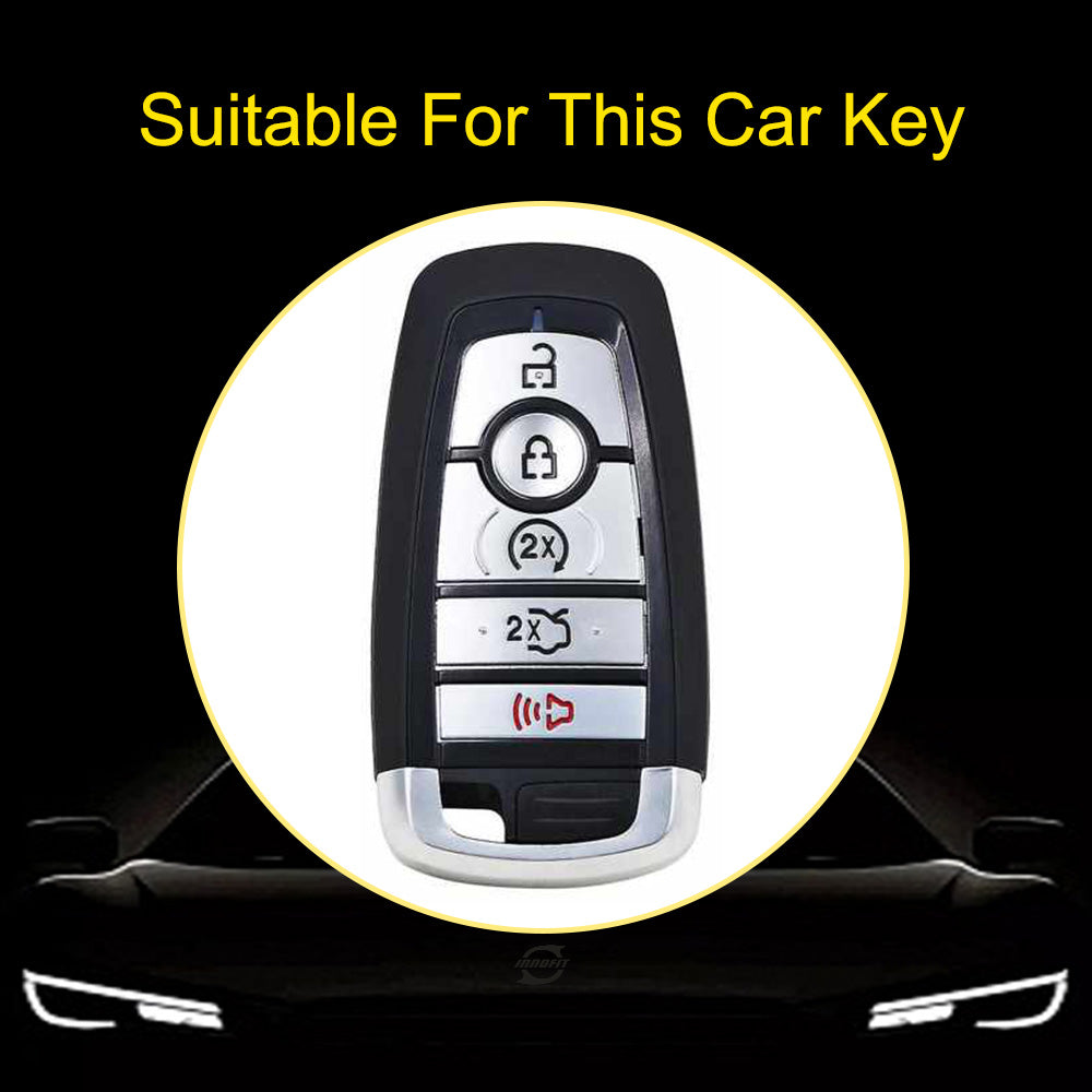 FOB4T1 Granny Grey-Gold Plating Car Key Cover Car Key Case Cover for Ford Fiesta Mk8 MK3 MK7 Puma Focus 2 3 MK3 Mk4 Mondeo Mk5 Mk4 Explorer Ecosport Kuga C MAX Bronco Mustang