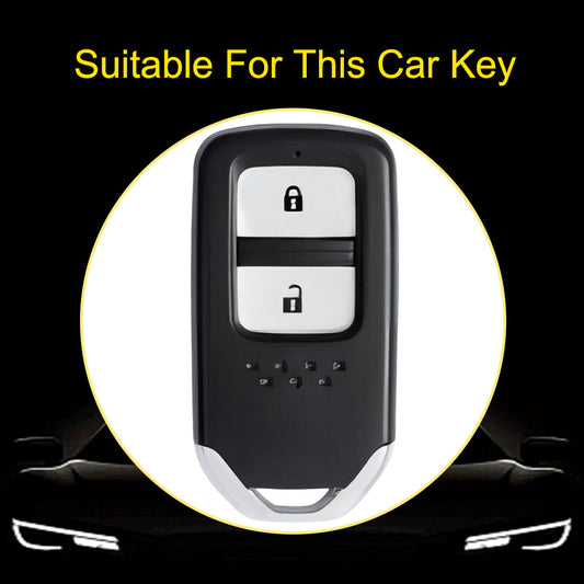 HOA2T1 Black-Silver Plating Car Key Cover 2/3/4/5-Button Full-Coverage TPU Key Cover for Honda CR-V/Accord/Civic/Fit/Jade/Odyssey - Anti-Scratch Protective Case