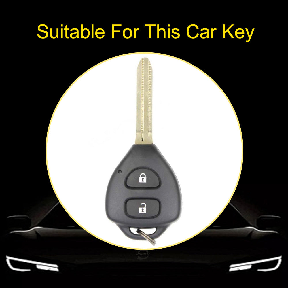 TOT2T1 Black-Gold Plating Car Key Cover 2 Buttons Key Case Shell Cover for TOYOTA Corolla Hilux Vitz Rav4 Aqua Camry Tpu Car Key Case