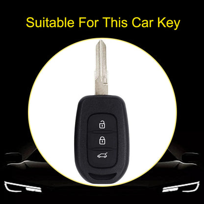 REC1T1 Black-Gold Plating 3button Soft TPU Car Remote Key Cover Case for Renault Kwid Traffic Symbol Dacia Sandero Logan Duster 2016 - 2018