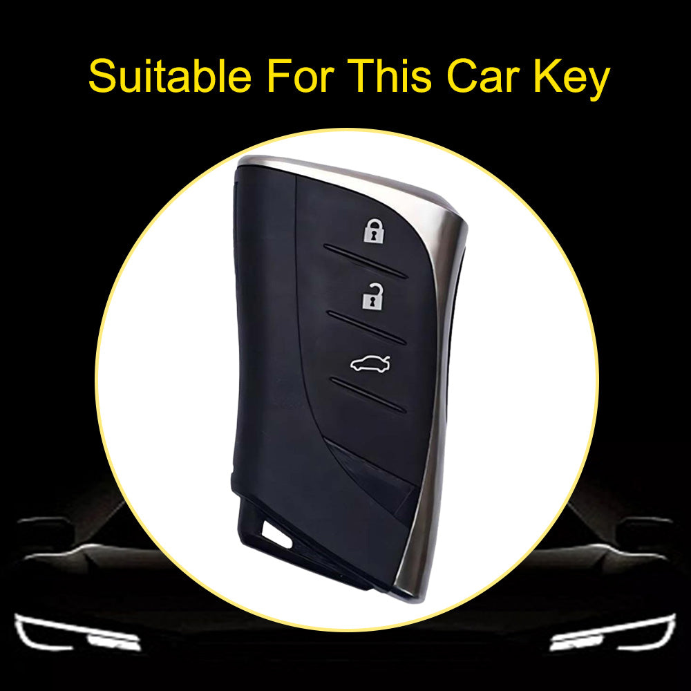 LEB1T1 White-Silver Plating Fashion Soft TPU Car Remote Key Case Cover Shell Fob for Lexus ES UX200 UX250H ES300H ES350 US200 US260H LX570 Accessories