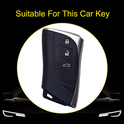 LEB1T1 White-Silver Plating Fashion Soft TPU Car Remote Key Case Cover Shell Fob for Lexus ES UX200 UX250H ES300H ES350 US200 US260H LX570 Accessories