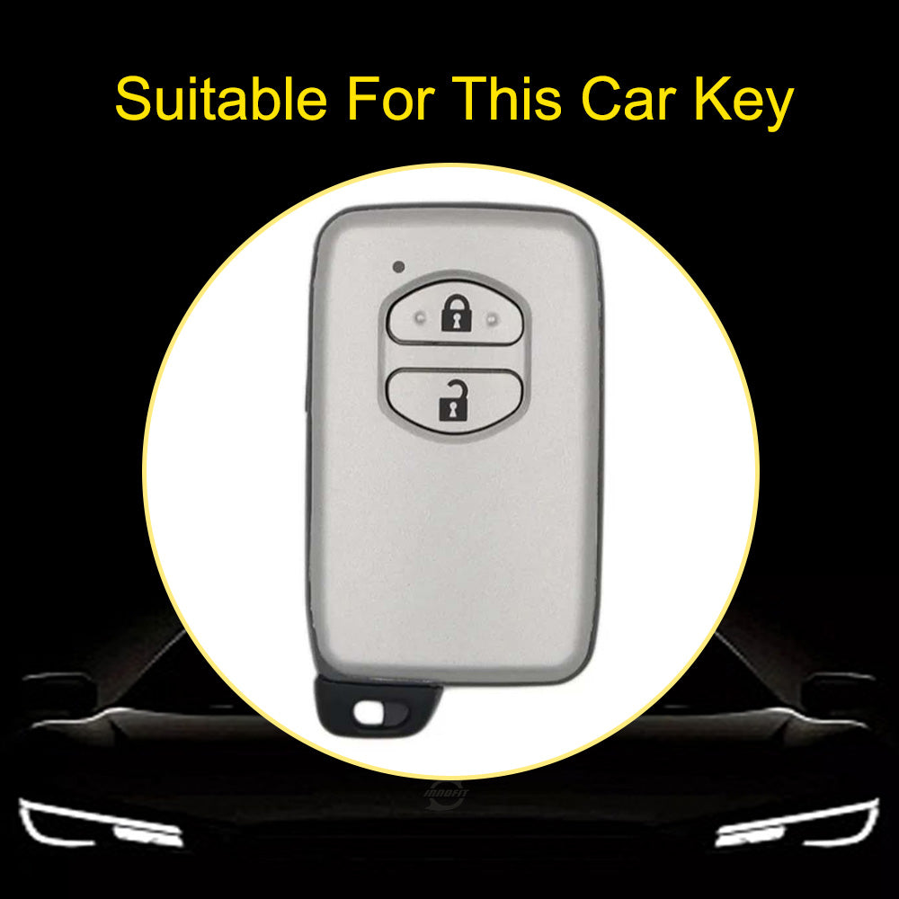 TOG2T1 Purple-Silver Plating Car Key Cover Soft TPU Car Key Case Cover for Toyota Camry Highlander Crown Prado Land Cruiser Vitz Prius Corolla Accessories