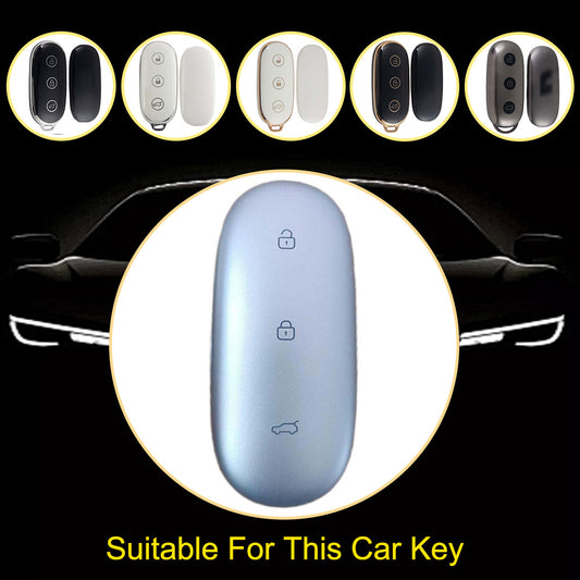 LIB1T1 Black-Silver Plating Car Key Cover TPU Material Remote Car Key Case Cover Auto Key Shell Fob Protector Lossless Signal Fit for Lixiang L9 L7 L8 L6