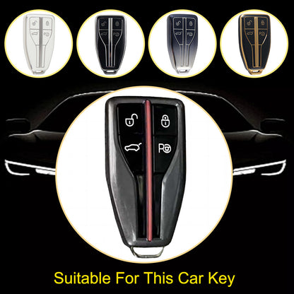 HNA2T1 Black-Silver Plating TPU Car Key Case Cover for Hong Qi HS5 HS3 HS7 H5 H9 H6