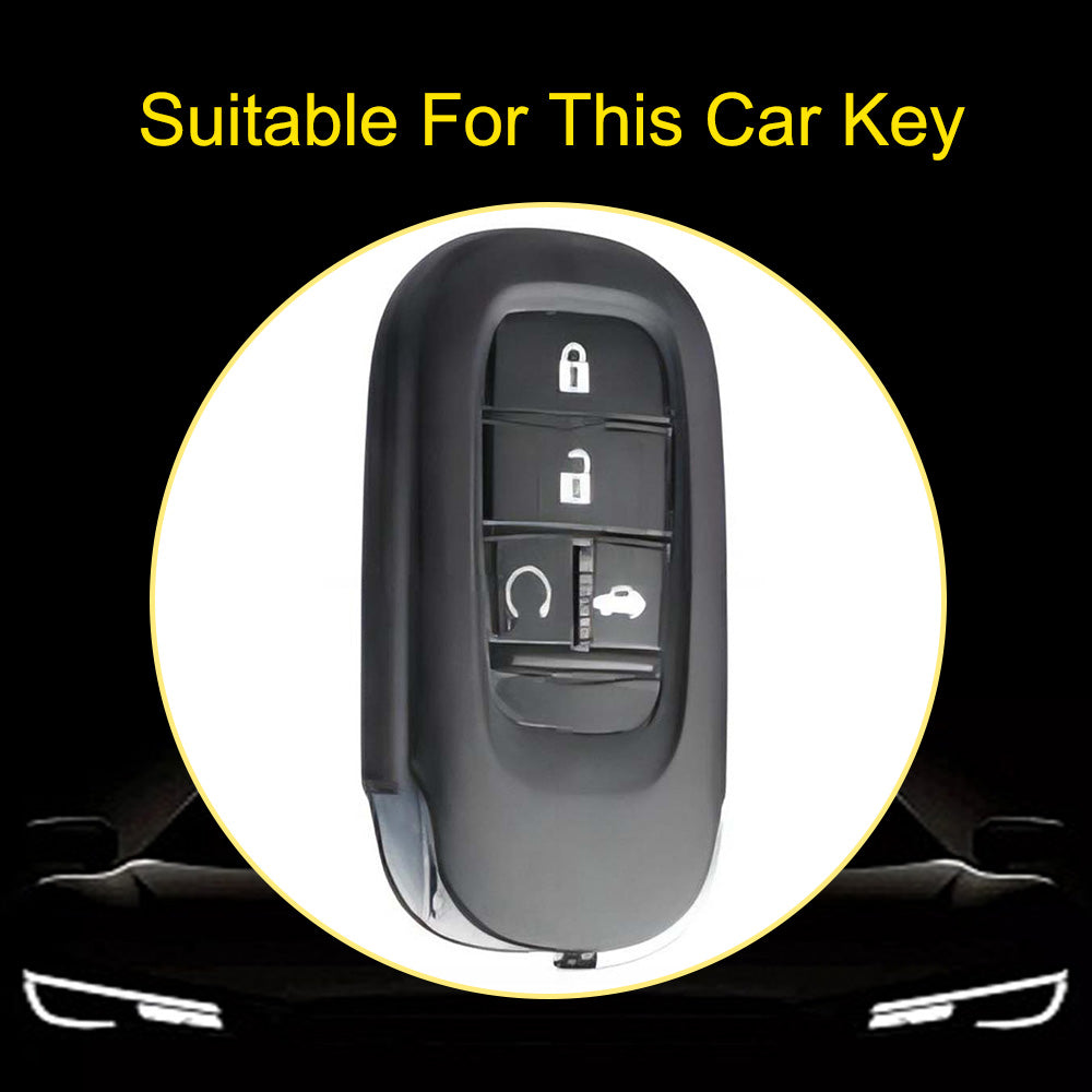 HOB1T1 Black-Gold Plating Car Key Cover For Honda Civic Accord HR-V CR-V CRV 2021 2022 2023 5Buttons Auto Shell Fob Holder TPU Car Key Case Cover Keychain Accessories
