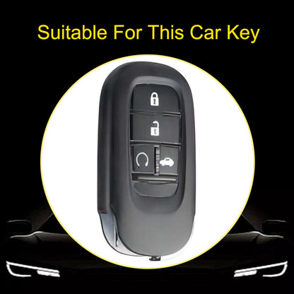 HOB1T1 Black-Gold Plating Car Key Cover For Honda Civic Accord HR-V CR-V CRV 2021 2022 2023 5Buttons Auto Shell Fob Holder TPU Car Key Case Cover Keychain Accessories