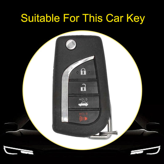 TOA5T1 Light Blue-Silver Plating TPU Protective Key Cover Case for Toyota New Corolla Camry RAV4 Avalon Izoa CHR Highlander Car Key Accessories