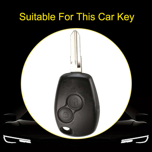 RED2T1 Black-Silver Plating Car Key Cover New TPU Soft Fob Key Cover for 2 Buttons /3 Buttons Key Case Shell Cover for Renault Clio Kangoo Twingo Modus Languna