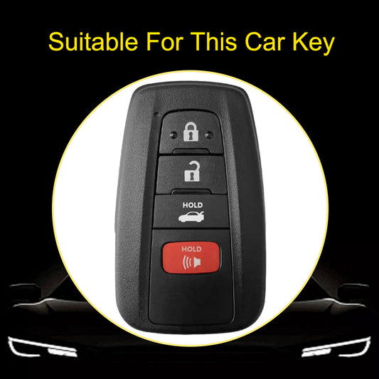 TOB4T1 Purple-Silver Plating Car Key Cover For Toyota Prius Camry Corolla C-HR CHR RAV4 Prado Izoa Levin Avalon 2018 2019 2020 Car Key Case Shell Cover Protector