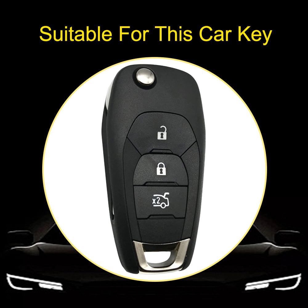 CEE1T1 Black-Silver Plating TPU Key Cover for Chevrolet Cruze Aveo Trax Sail Malibu