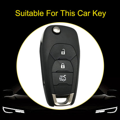 CEE1T1 Black-Silver Plating TPU Key Cover for Chevrolet Cruze Aveo Trax Sail Malibu