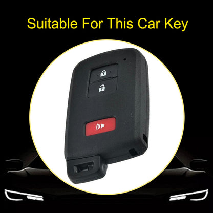 TOD5T1 Black-Gold Plating For Toyota Camry TPU Car Key Case Cover Bag Shell Fob Protector 3 Button