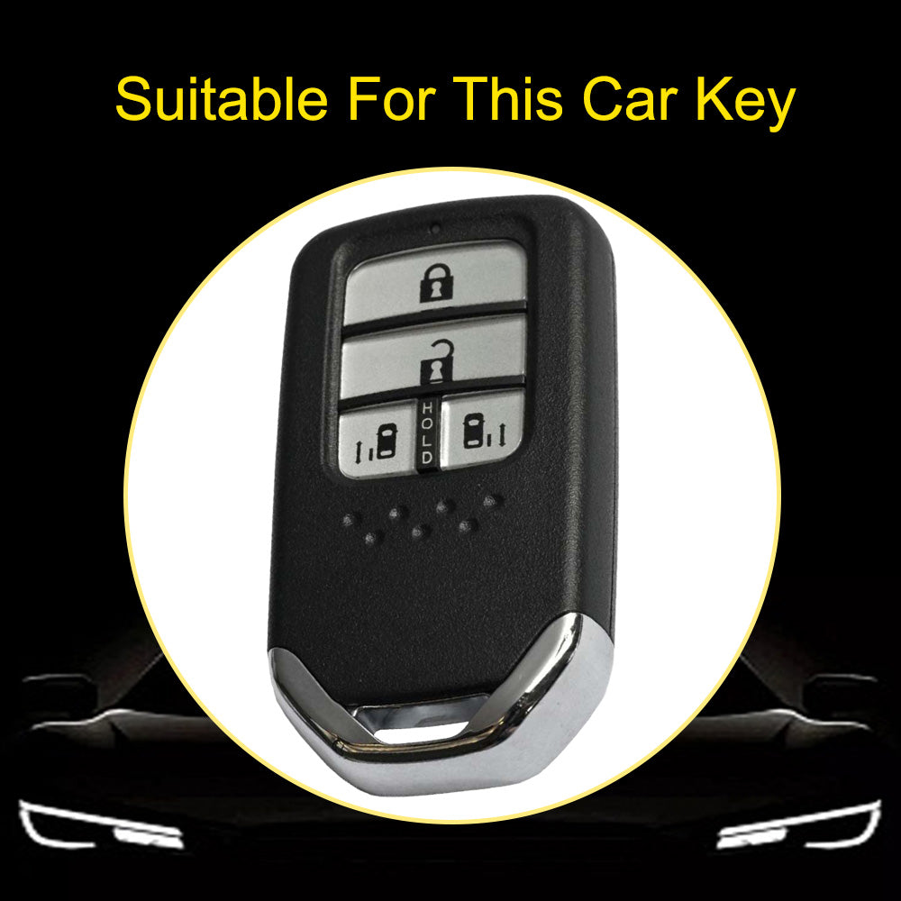 HOA12T1 Black-Silver Plating Car Key Case Cover Shell for Honda CRV CR-V Fit Civic Accord HR-V HRV City Odyssey XR-V E Key Protector Holder