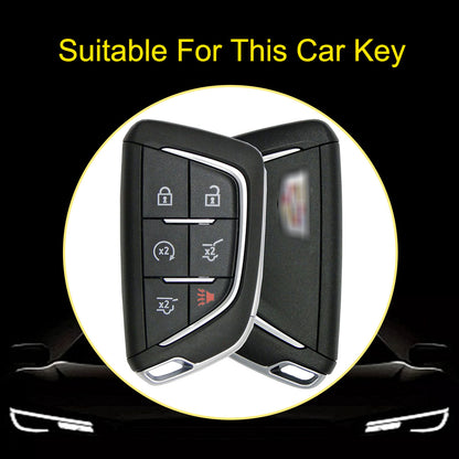 CAB2T1 White-Silver Plating TPU Car Key Case for Cadillac ATS-L XTS XT4 XT5 XT6 CTS CT6 ATS 28T SRX Escalade
