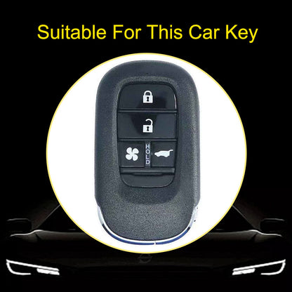 HOB5T1 White-Silver Plating TPU Car Key Case Cover for 2025 NEW Honda NBOX JF5 Accord Civic CRV XRV Haoying Elysion