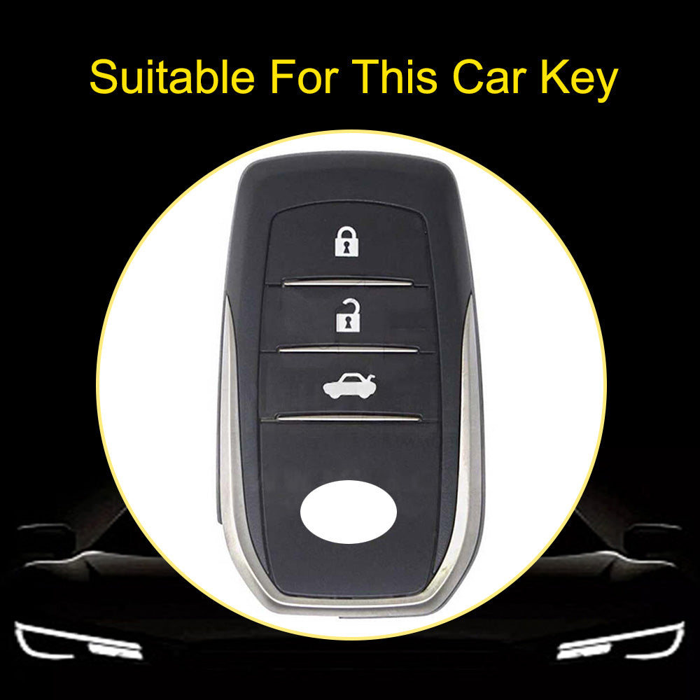 TOC1T1 Pink-Silver Plating Car Key Cover For TPU Soft Car Key Fob Cover Smart Key Shell Case Protector Suitable for Toyota Corolla Camry Levin RAV4 Reiz