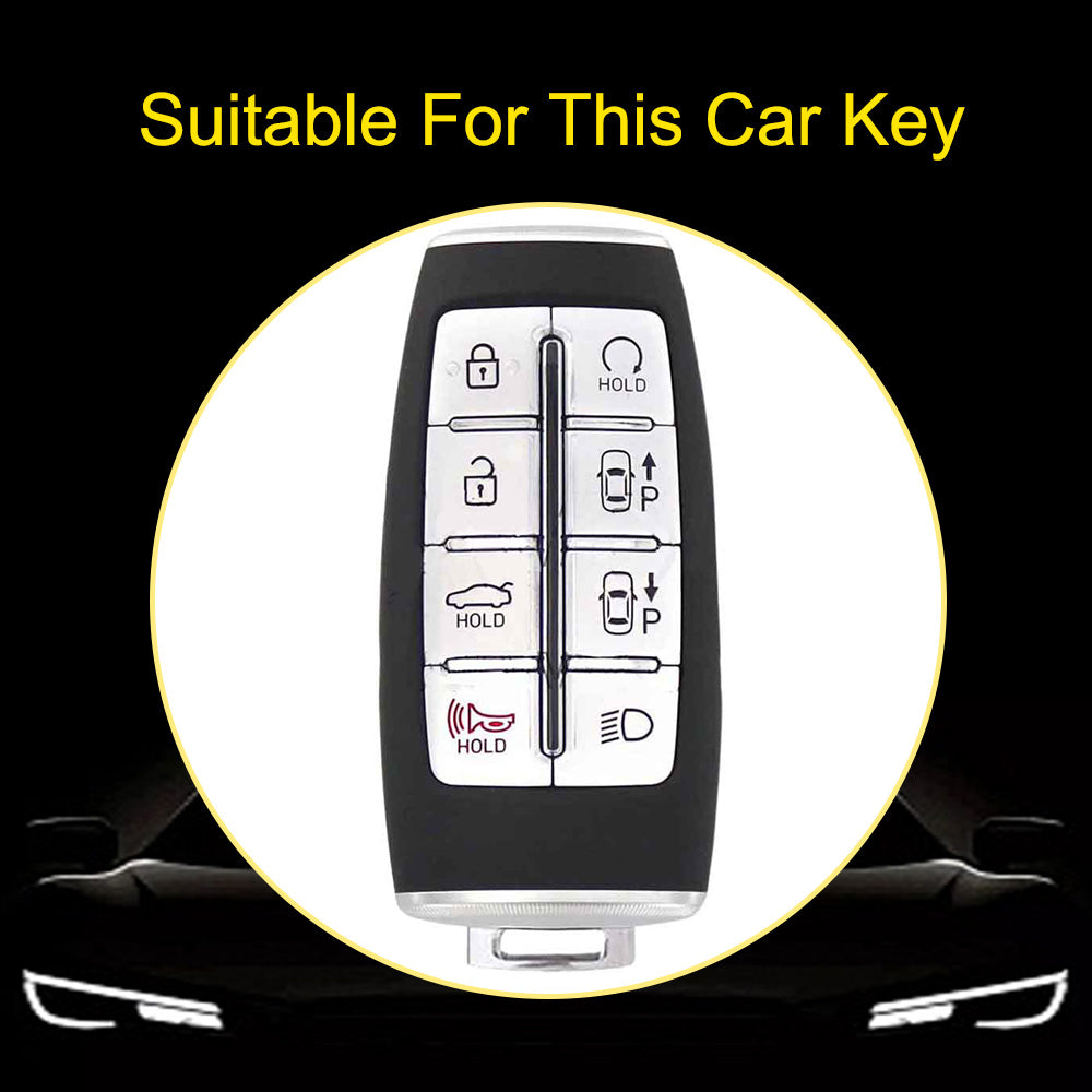 GNA4T1 Black-Silver Plating TPU Car Key Case Cover for Hyundai Genesis GV70 GV80 GV90 2020 2021 2022