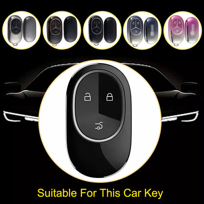 NOC1T1 Black-Silver Plating TPU Car Key Case Cover  for NIO ES8 ES7 ES6 EC7 EC6 ET7 ET5 ET5T EP9 EVE