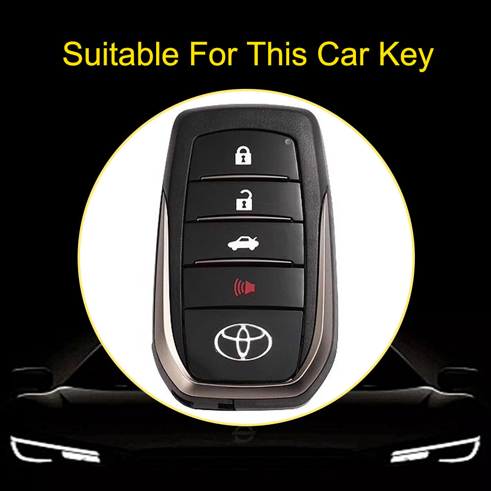 TOC6T1 Purple-Silver Plating TPU Car Key Case Cover Fob for Toyota Corolla RAV4 CHR Camry Crown Auris Land Cruiser 200 Prado Protector Shell Accessories