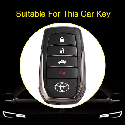 TOC6T1 Purple-Silver Plating TPU Car Key Case Cover Fob for Toyota Corolla RAV4 CHR Camry Crown Auris Land Cruiser 200 Prado Protector Shell Accessories